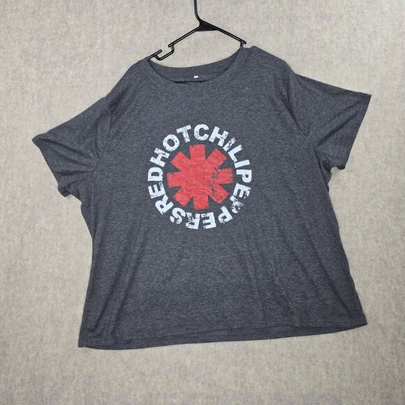Red Hot Chili Peppers Tops - Red Hot Chili Peppers women’s Graphic T-Shirt Gray 5XL Cotton Blend Short Sleeve